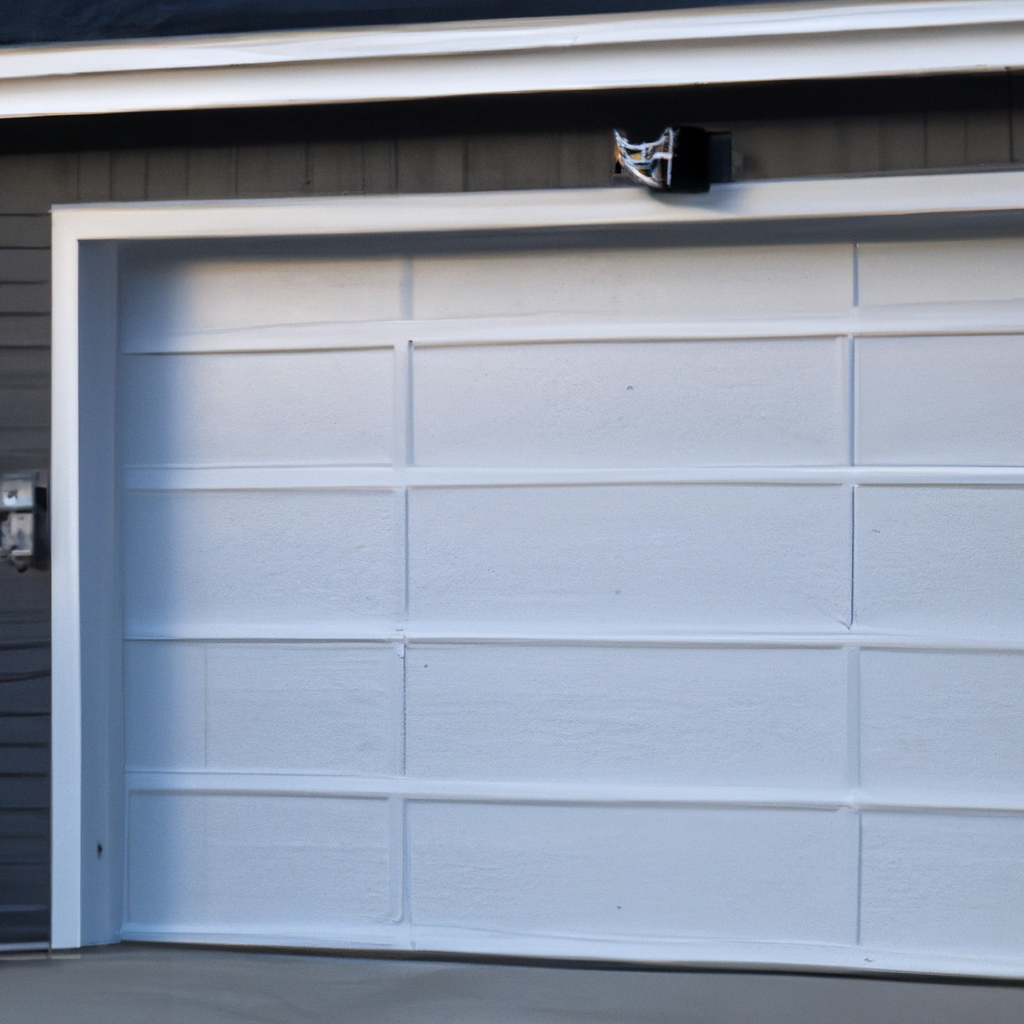 Modern suburban garage door in Livingston, NJ with visible safety sensors