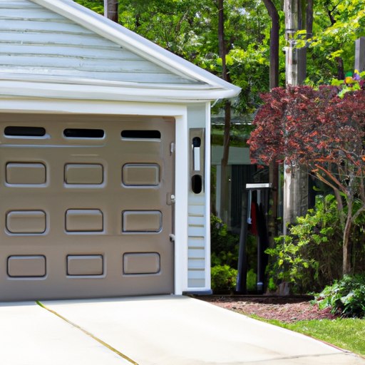 Suburban Livingston, NJ home exterior showing a modern closed garage door and driveway in natural daylight.
